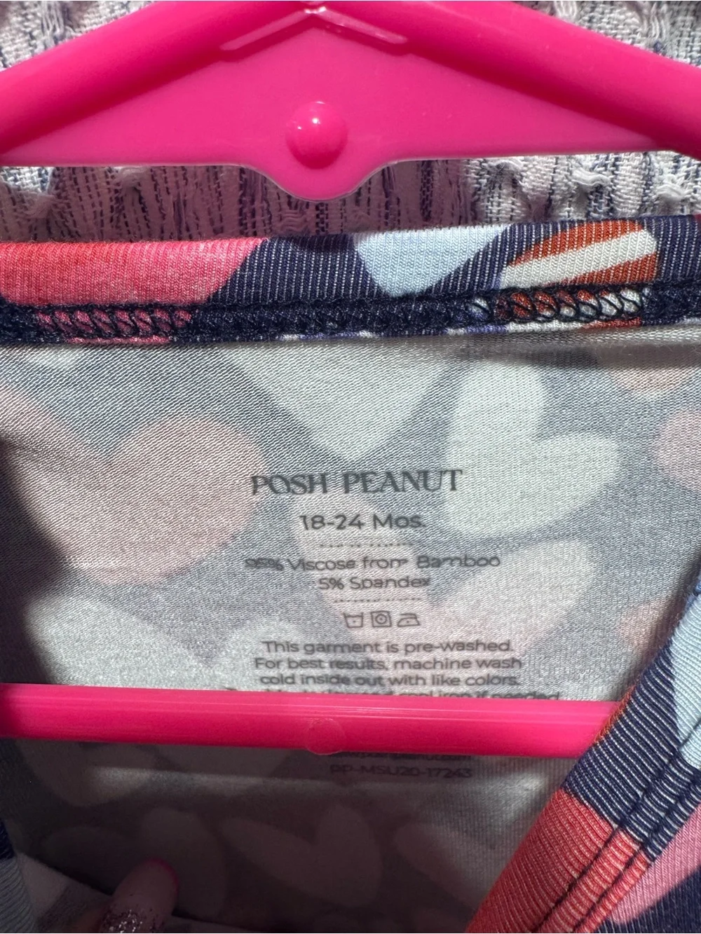 Posh Peanut Navy Heart-Print Dress with Light Blue Ruffle Diaper Cover